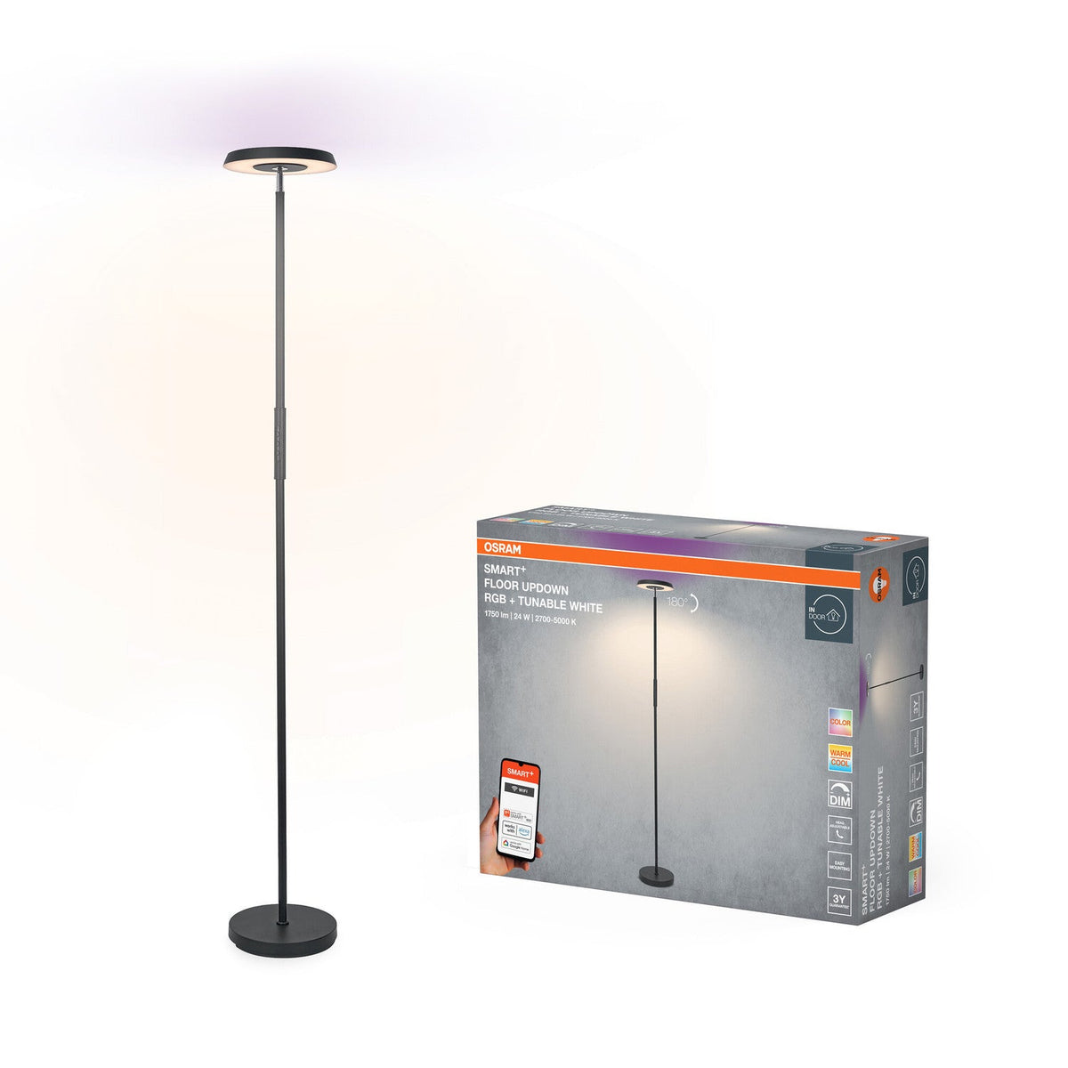 OSRAM SMART WIFI FLOOR UPDOWN RGBTW RC BK 24W Wi-Fi Decorative Lamp