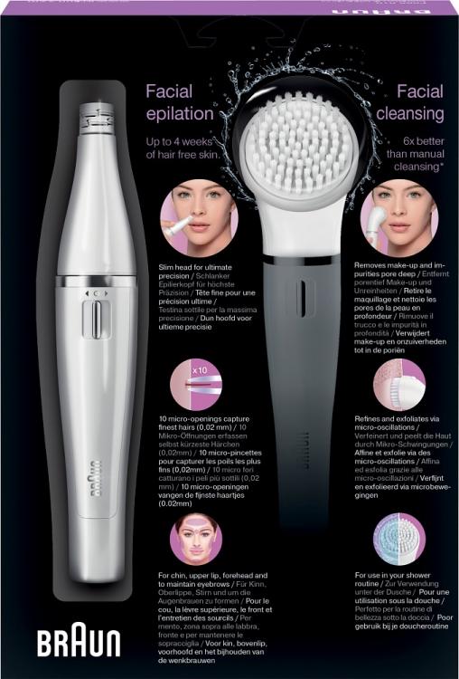 Braun Face 810 - Facial Epilator and Cleansing Brush - Model 097358