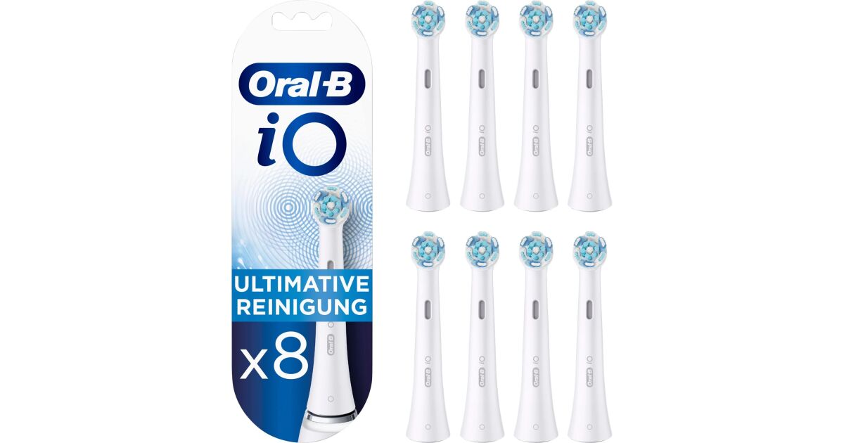 Braun Oral-B iO Ultimate Cleaning Replacement Brush Heads - White - 8 pcs.