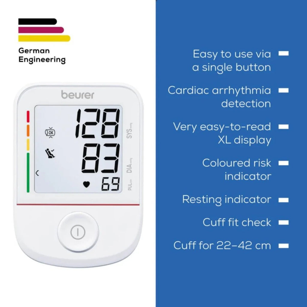 Beurer Blood Pressure Monitor - Fully Automatic Upper Arm Measurement with Arrhythmia Indicator - 103.61