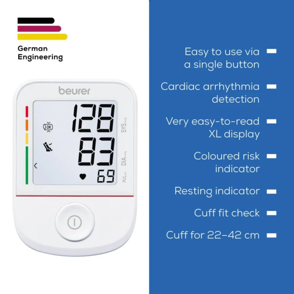 Beurer Blood Pressure Monitor - Fully Automatic Upper Arm Measurement with Arrhythmia Indicator - 103.61