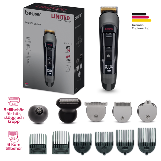 Beurer Body Hair Trimmer - 2-in-1 - 11 Attachments - 16 Cutting Lengths - Model MN9X LE 2025