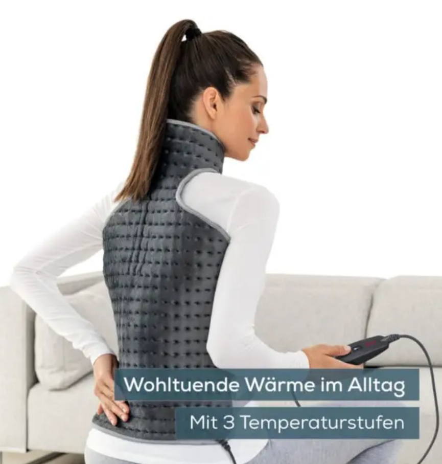 Beurer Heating Pad for Back and Neck - Fully Washable - 3 Temperature Settings - Model 20046