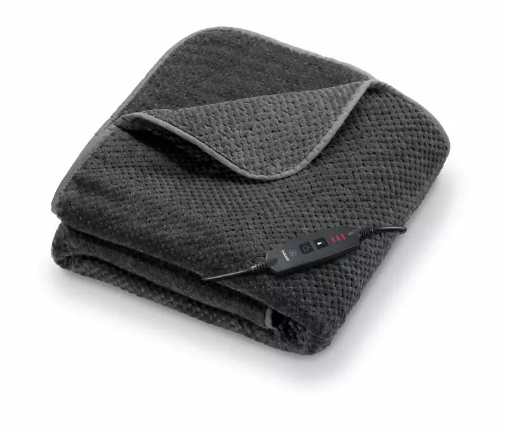 Beurer HD 65 - Heated Blanket Dark Grey - 130 x 180 cm - Comfortable and Washable