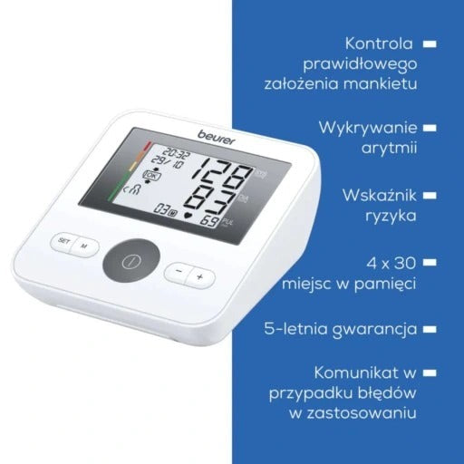 Beurer Blood Pressure Monitor - Fully Automatic Upper Arm Measurement - 4 Memory Locations - BM 27