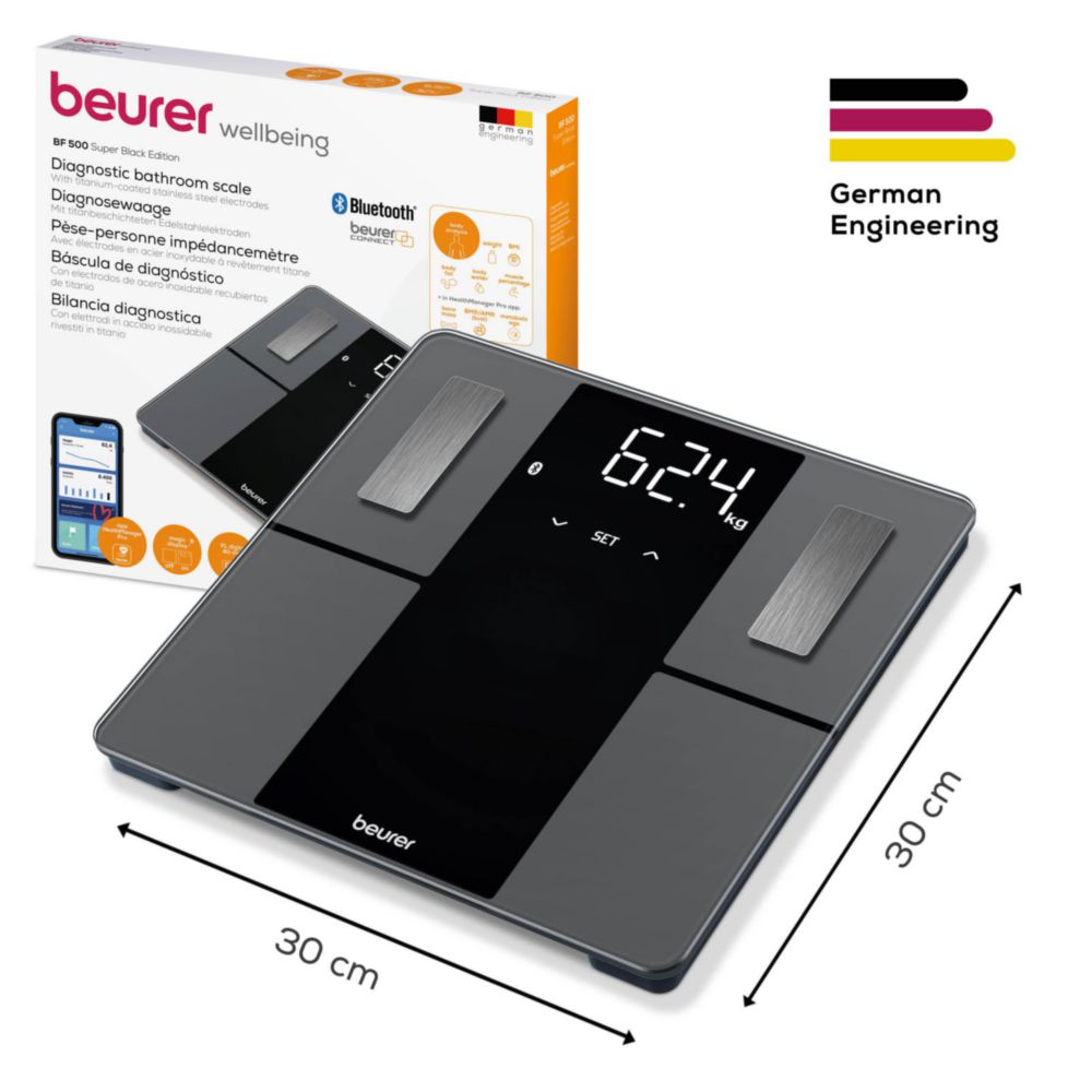 Beurer Digital Personal Scale, LED Display, BMI Measurement, Up to 180 kg (760.11)
