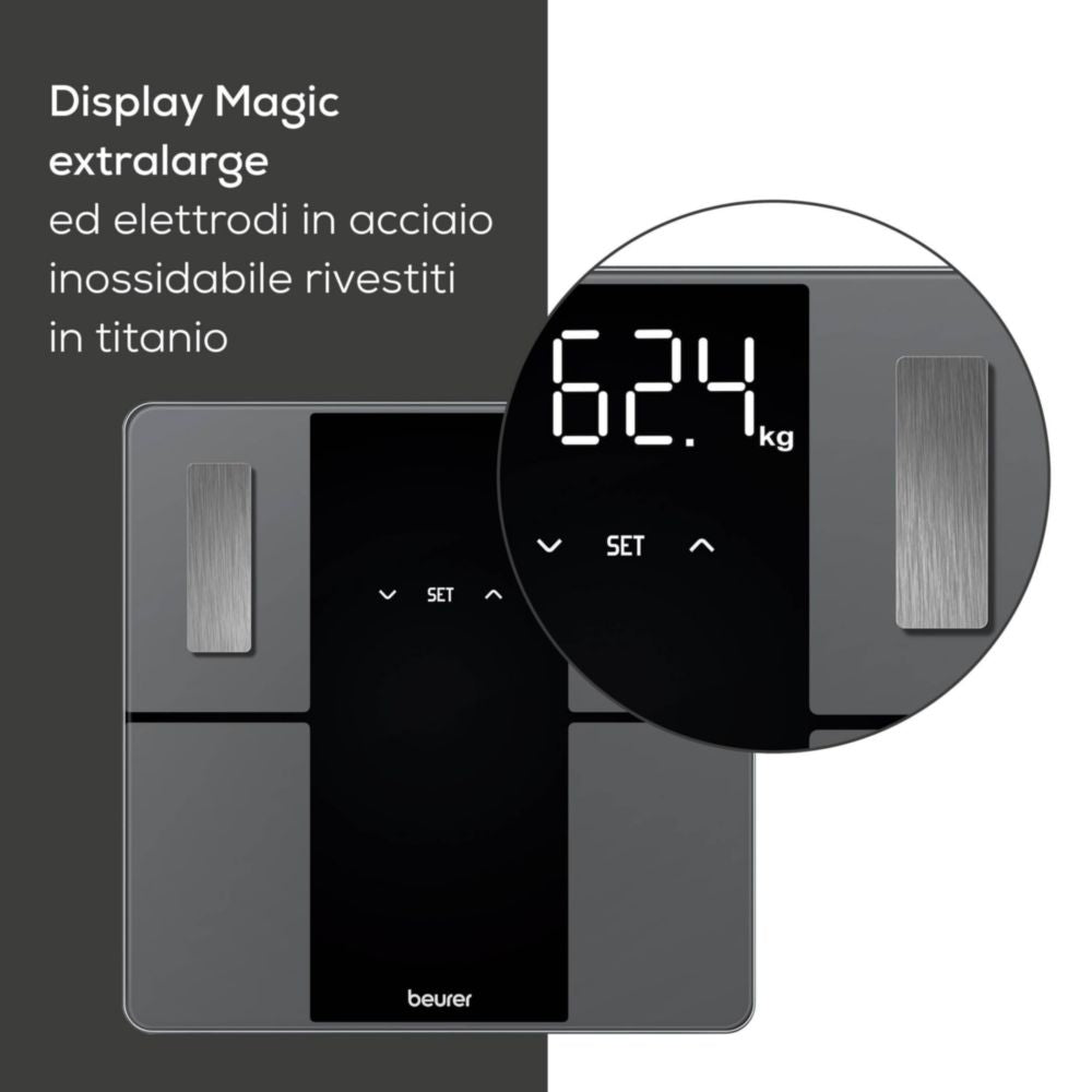 Beurer Digital Personal Scale, LED Display, BMI Measurement, Up to 180 kg (760.11)
