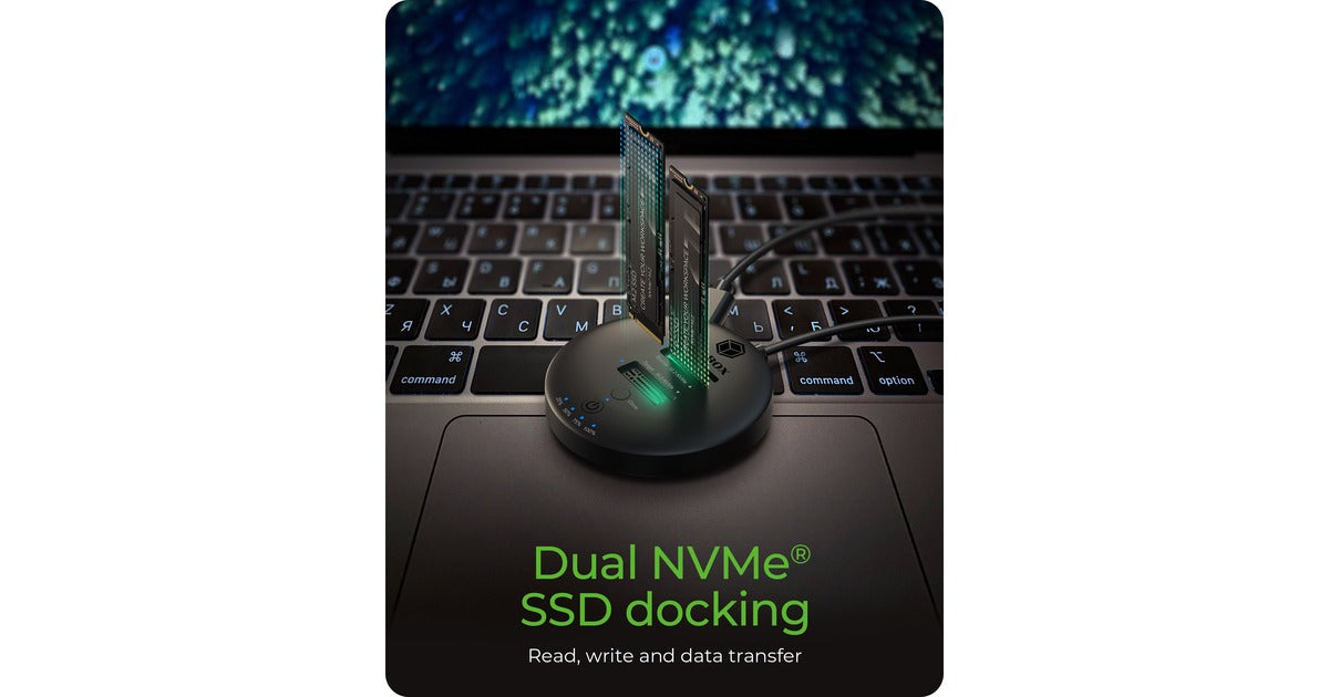 ICY BOX Docking Station for 2x NVMe & SATA M.2 SSD USB Type-C (IB-1612MCL-C31)