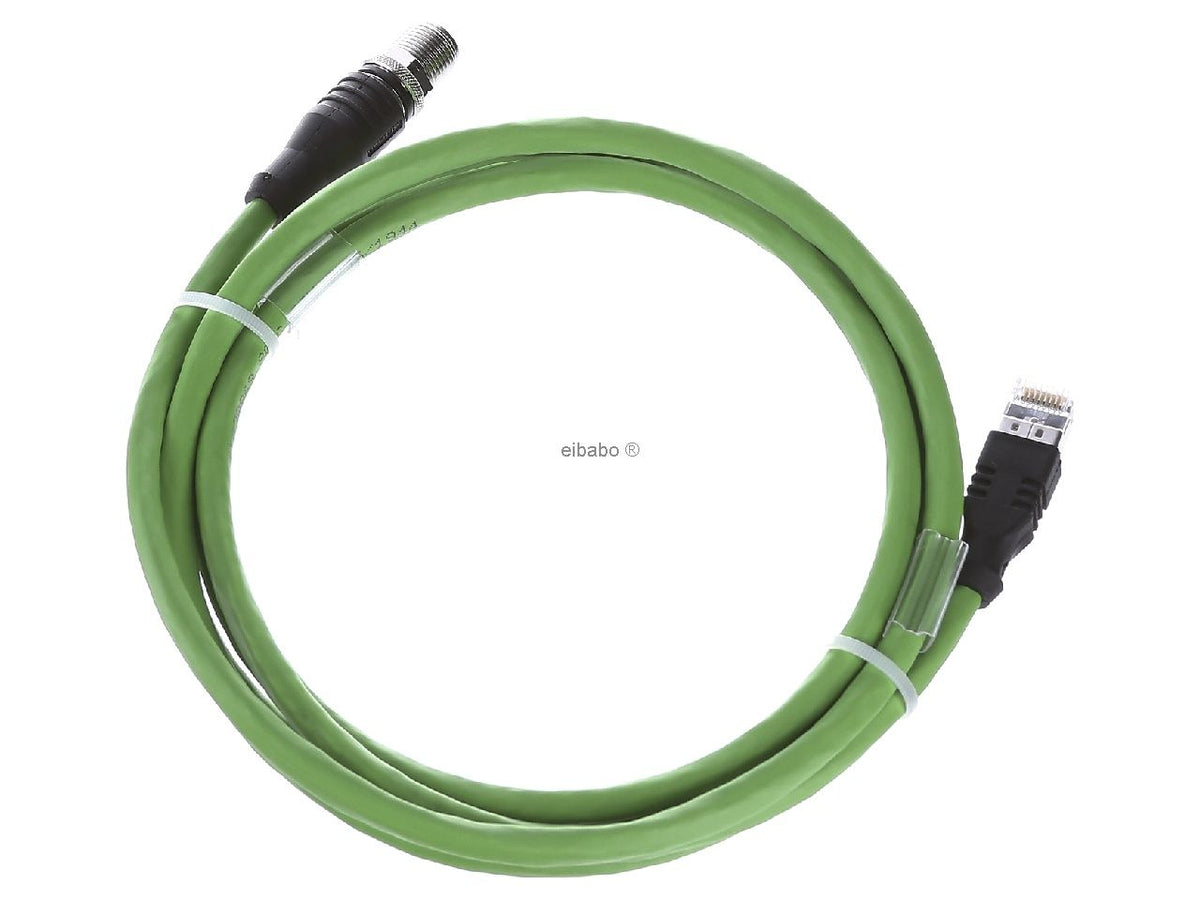 METZ CONNECT Network Cable - 8-pin M12-X (M) to RJ-45 (M) - 2.0 m - Shielded - CAT 6a - Green (142M2X15020)