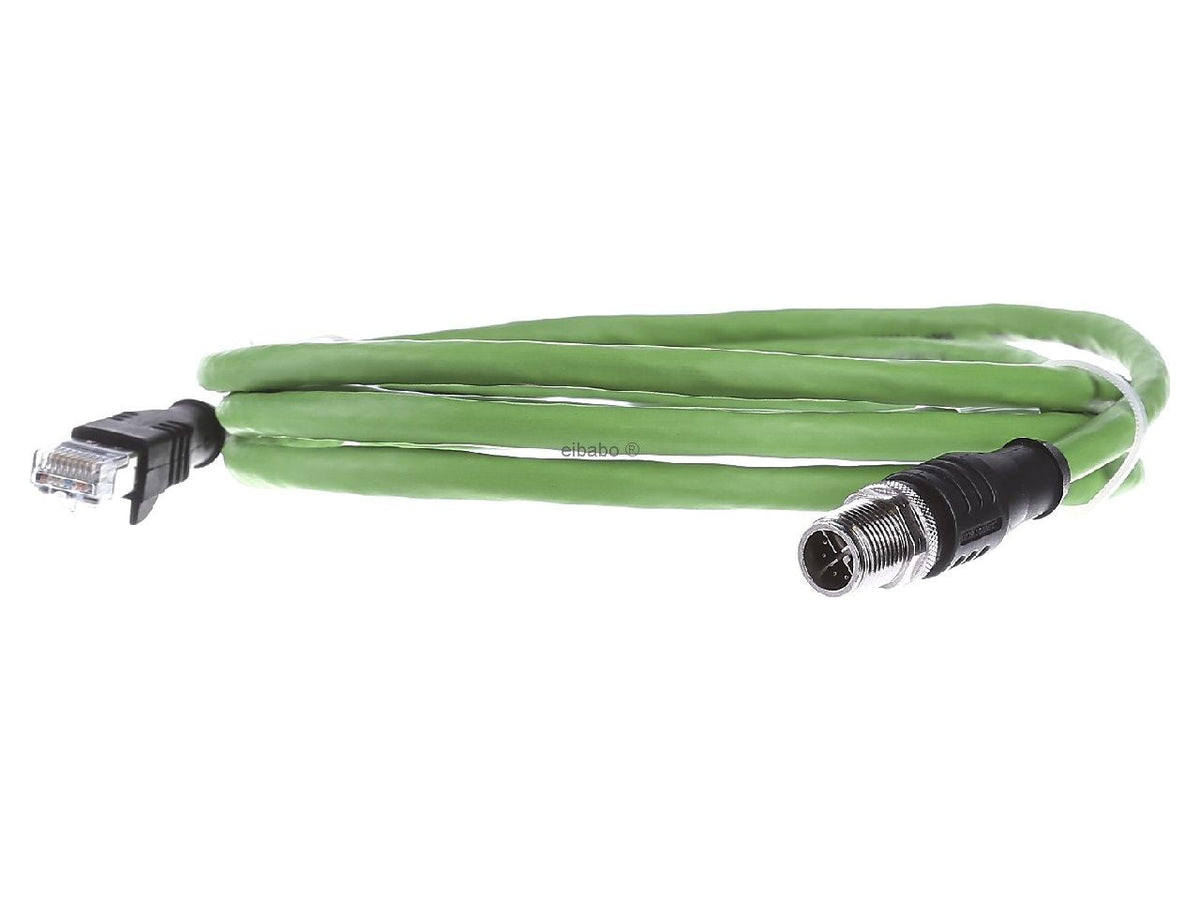 METZ CONNECT Network Cable - 8-pin M12-X (M) to RJ-45 (M) - 2.0 m - Shielded - CAT 6a - Green (142M2X15020)