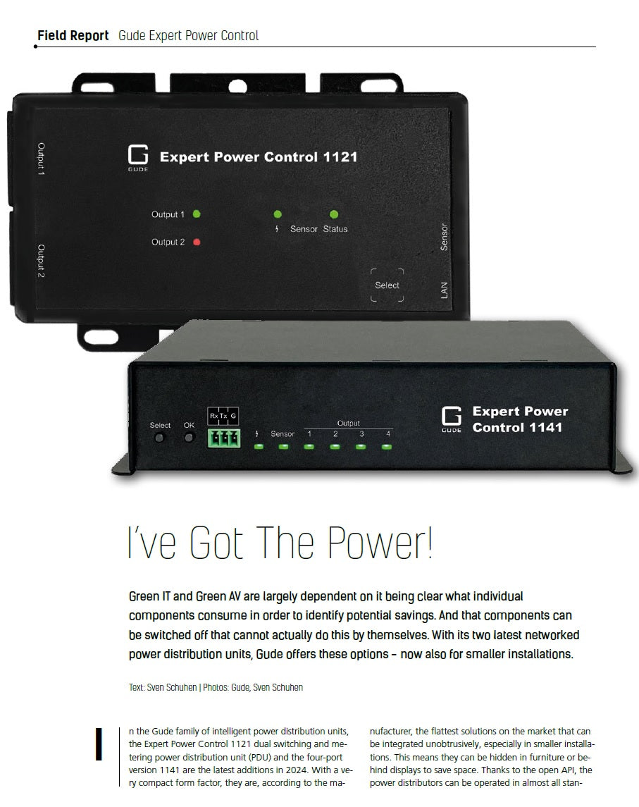 Gude 1121-1 Dual-Switched PDU with Measurement and Monitoring 10A 2xC13 1xSen.PortÜSS