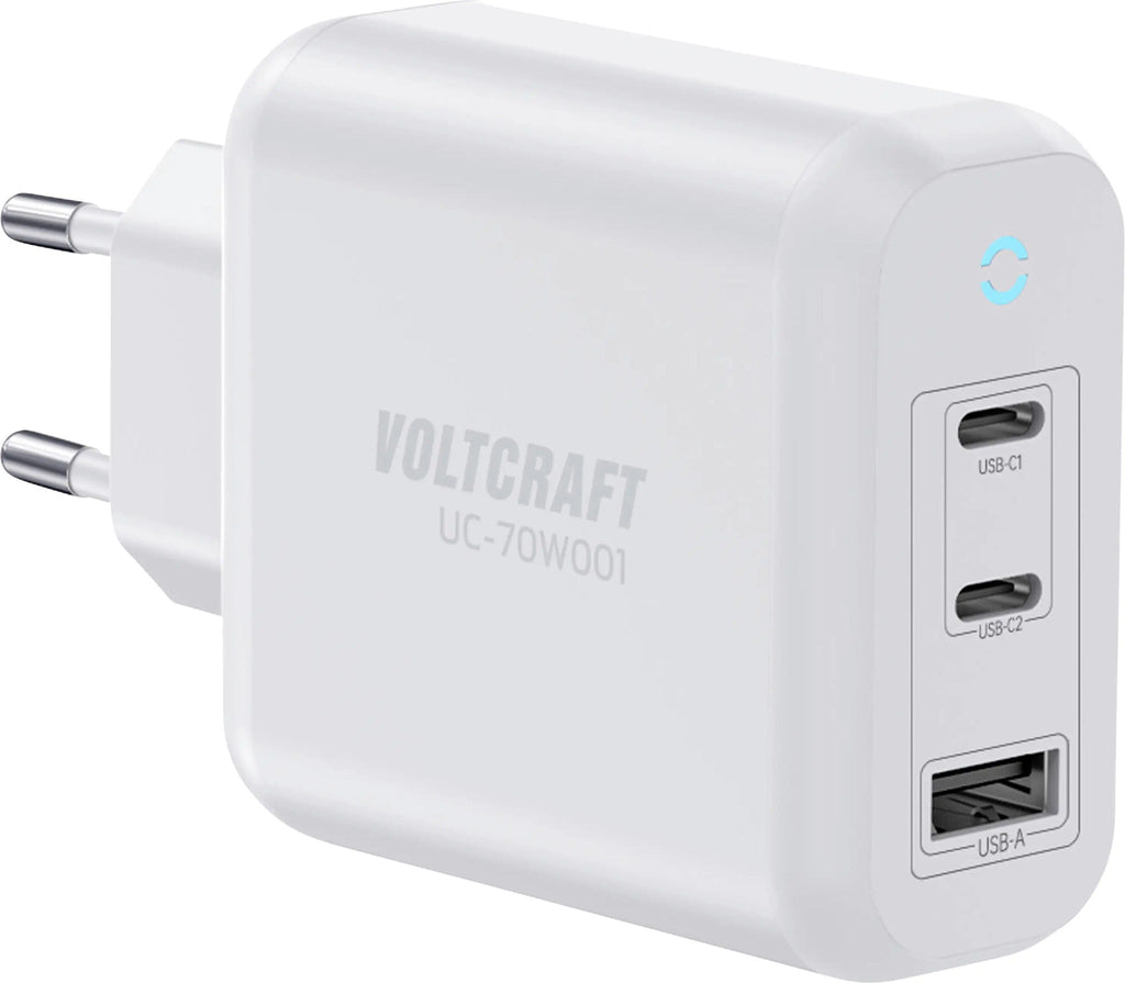 DEHNER GaN USB Charger with Plug-Set EU/UK, 2xUSB-C, White, XYPD65CC-ZUZ