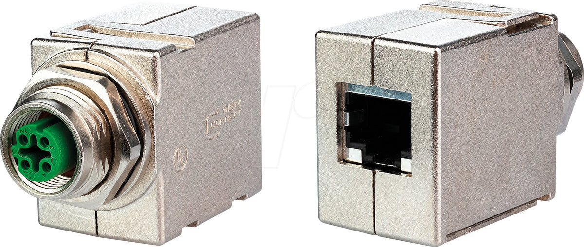 Metz Connect Sensor/Actuator Panel Mount Connector, M12 to RJ45, IP67 (MWN811A115)