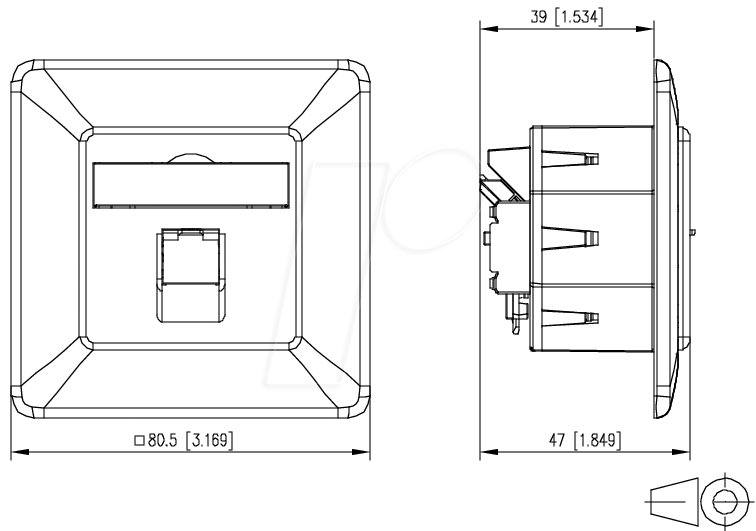 METZ CONNECT 130D371002-I E-DAT C6A IDC RJ45 Socket Pure White (130D371002-I)