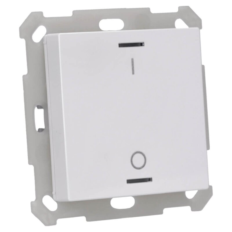 MDT Push Button Light 55 1-gang RGBW Temperature Sensor Pure White Glossy (BE-TAL55T1.B1)