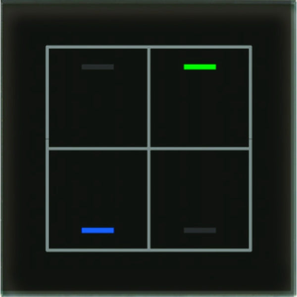 MDT Glastaster II Light 4-Fach RGBW Black BE-GTL4TS.01S