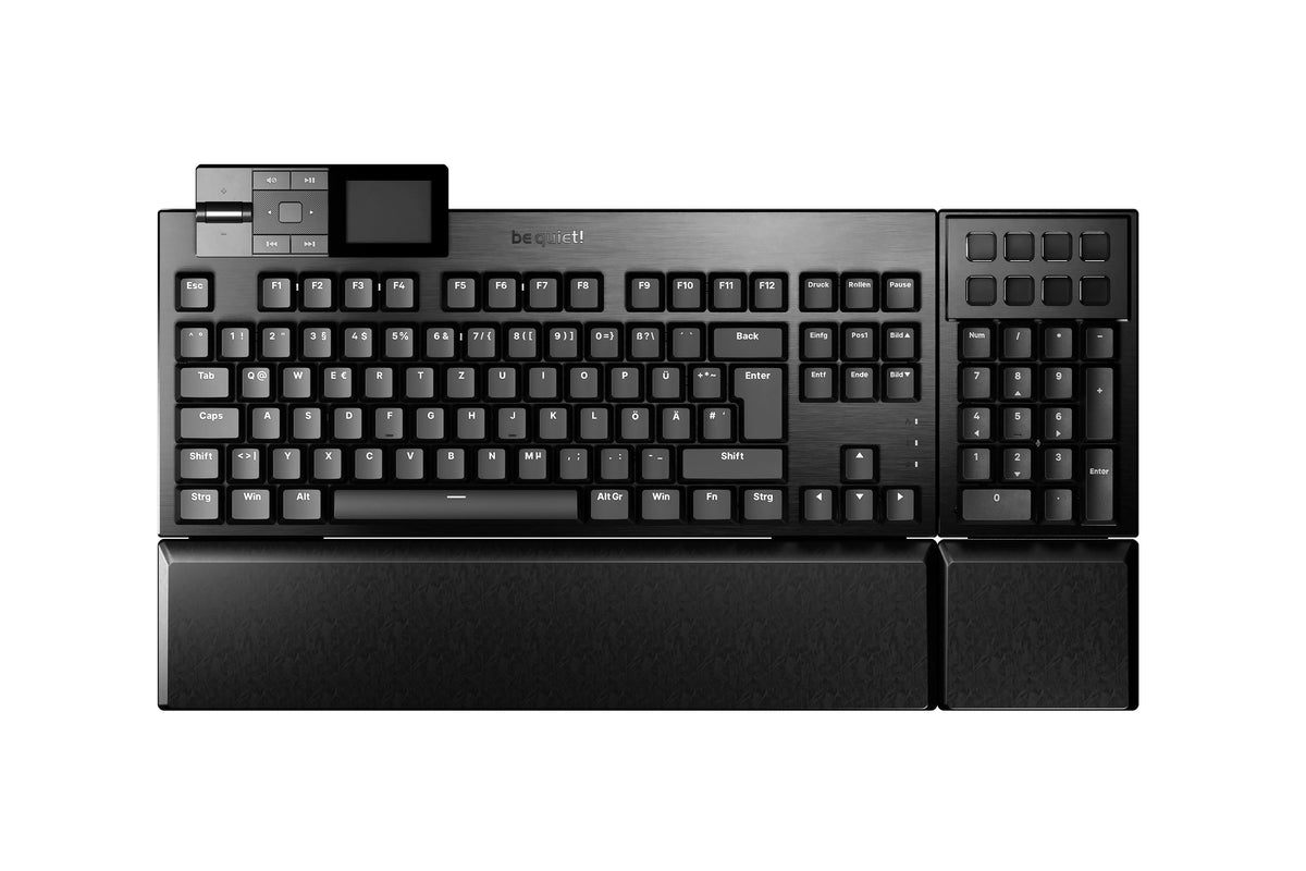 be quiet! Dark Mount Modular Keyboard with 8 Display Keys and Media Dock - Hot-Swappable 5-Pin MX Switches