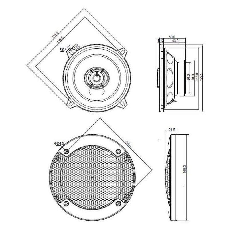Blaupunkt ICX-542 2-Way In-Wall Speakers 210 W Pair