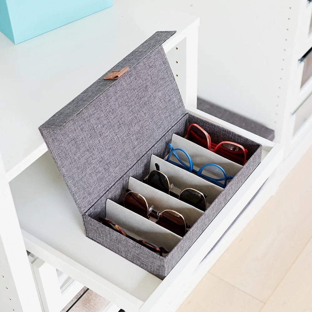 LOVE !T STORE !T Premium Glasses Box Grey 30.0 x 17.0 x 6.0 cm
