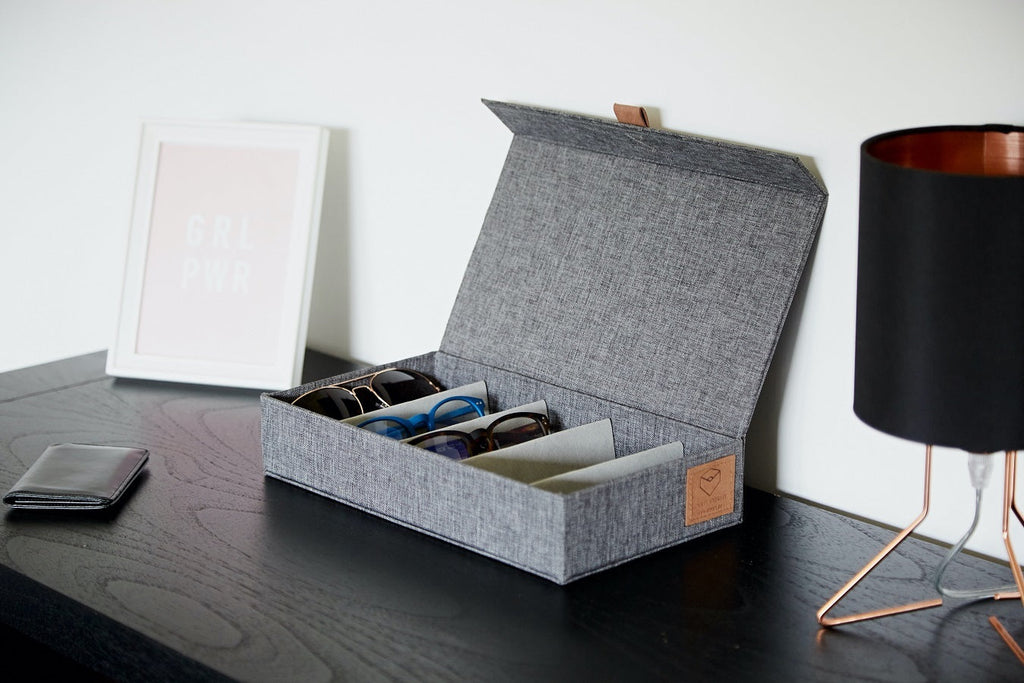 LOVE !T STORE !T Premium Glasses Box Grey 30.0 x 17.0 x 6.0 cm