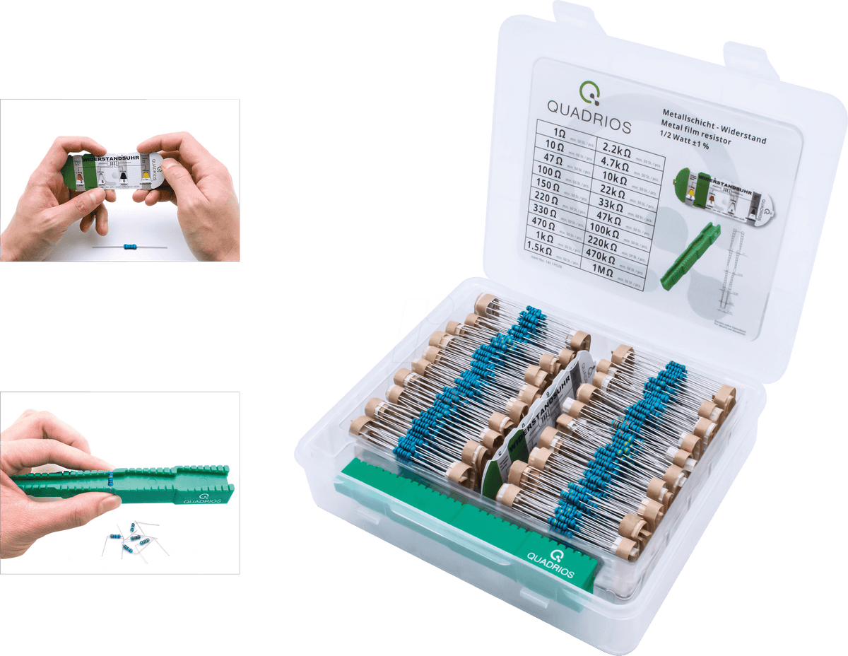 Quadrios Metal Film Resistor Assortment 0.5W 1% 1000 pcs 1811P029