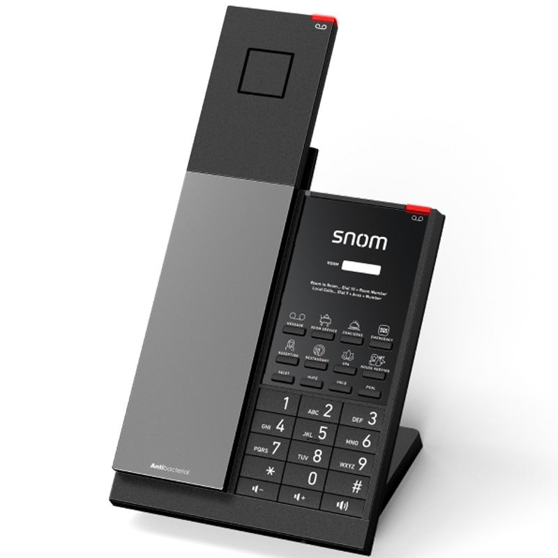 Snom HD351W IP Phone, Black, Cordless Handset, Table/Wall Mount, Antibacterial, Model 00007009