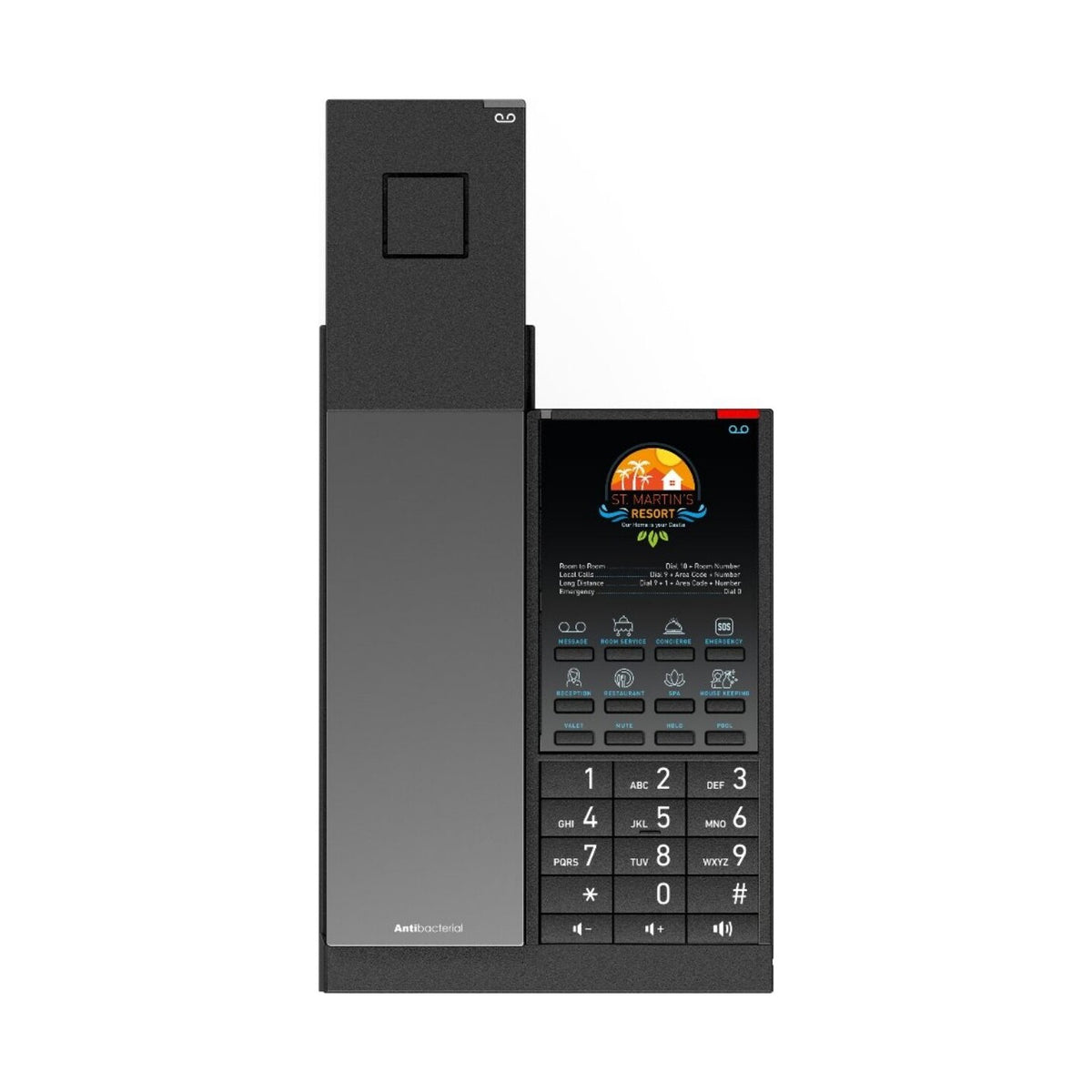 Snom HD351W IP Phone, Black, Cordless Handset, Table/Wall Mount, Antibacterial, Model 00007009