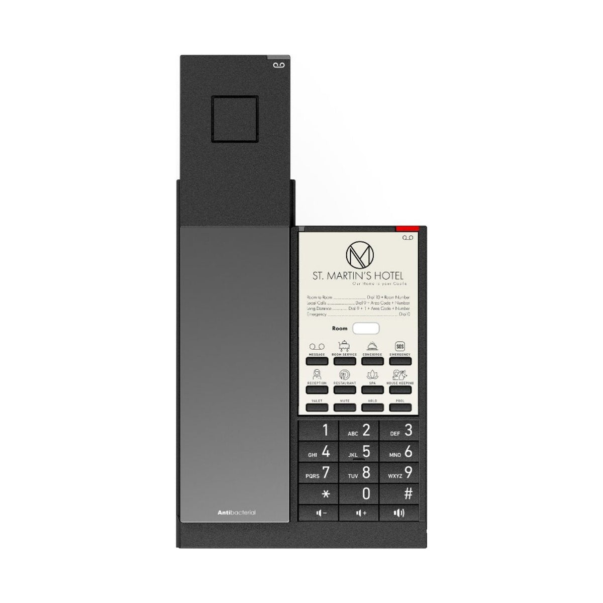 Snom HD351W IP Phone, Black, Cordless Handset, Table/Wall Mount, Antibacterial, Model 00007009