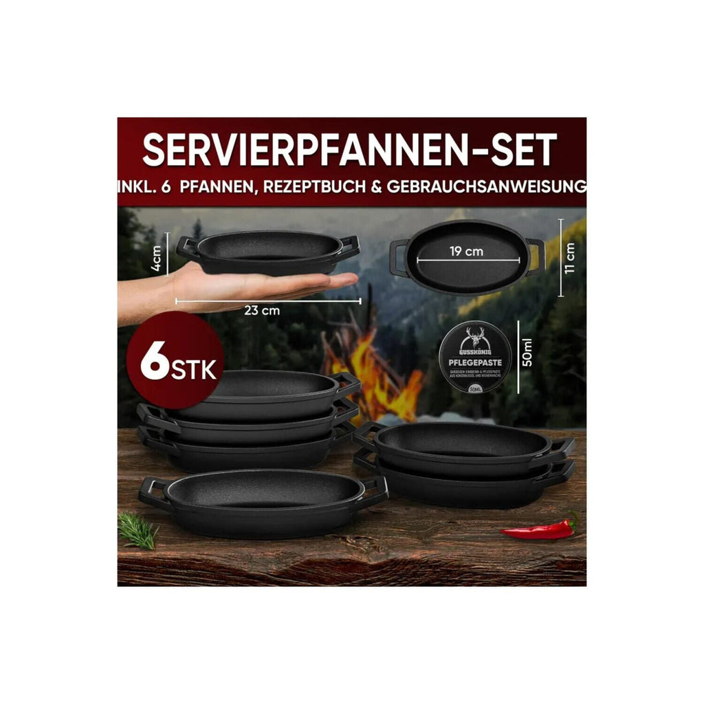 Gusskönig Seasoned Oval Mini Cast Iron Pan 6x11.7 cm (GK-52)