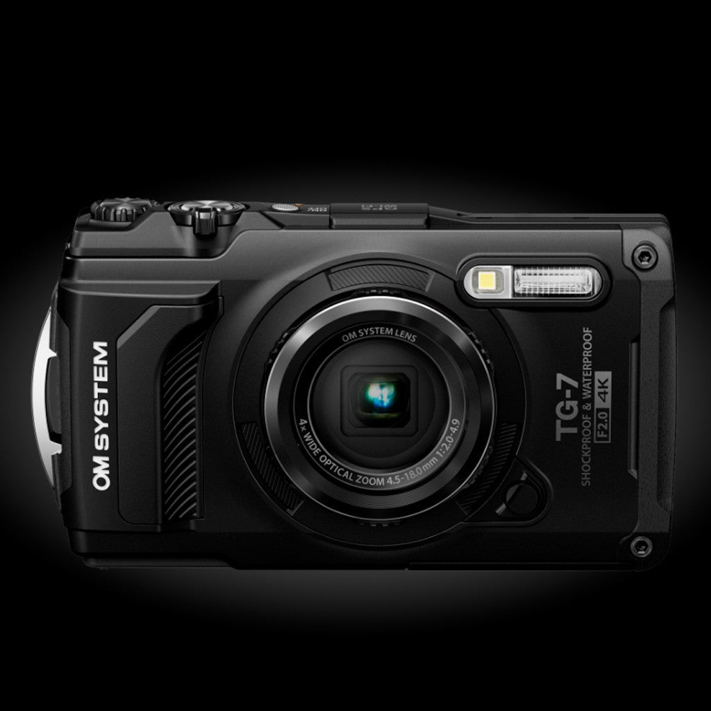 OM System Tough TG-7 black - Rugged outdoor camera, 12 MP, 4K, 15 m waterproof (V110030BU000)