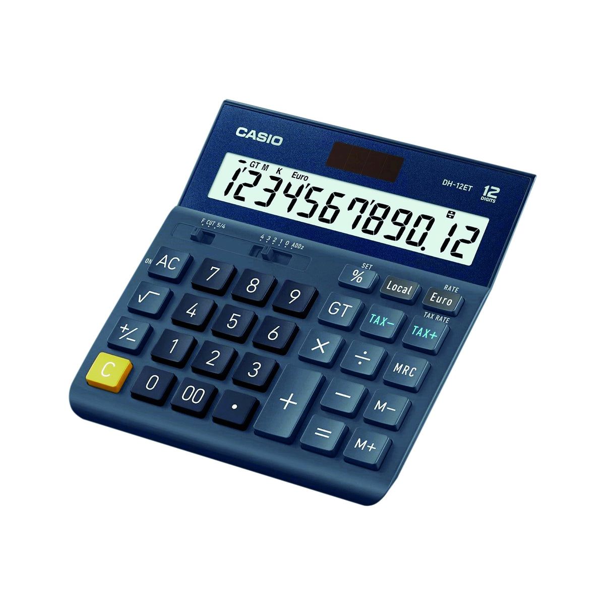 Casio DF-120EM Desktop Calculator 12 Digits Solar Panel, Battery - Blue (DF-120EM)