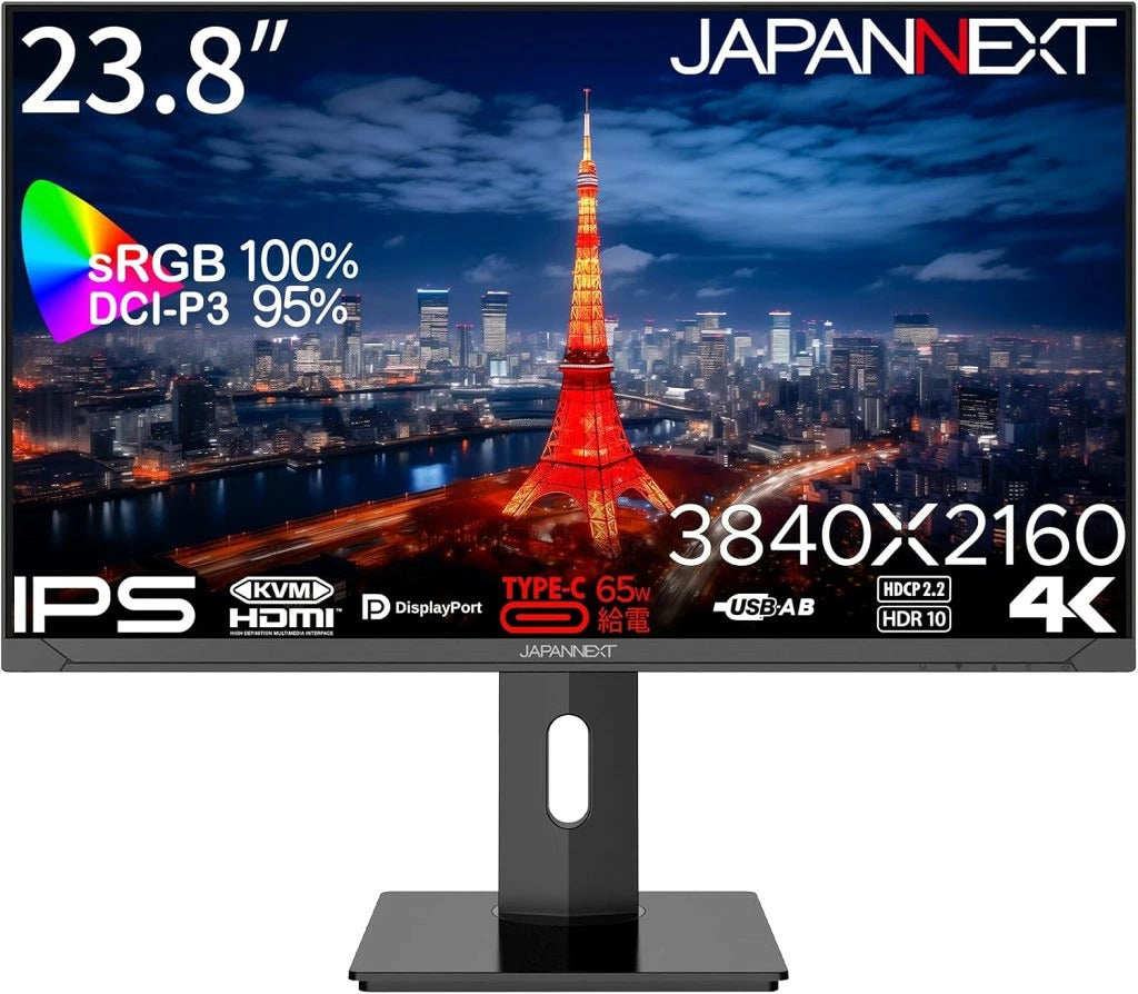 JAPANNEXT 4K UHD Monitor 23.8" 3840x2160 IPS Panel 60Hz (JN-IPS2380UHDR-C65W-HSP)