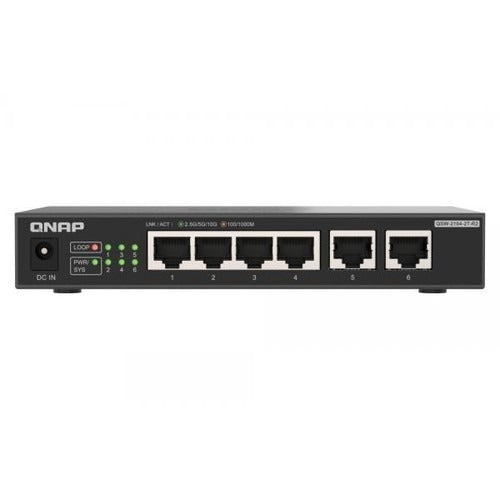 QNAP QSW-2104-2T-R2 10GbE RJ45 2.5GbE Unmanaged Switch 60 Gbps