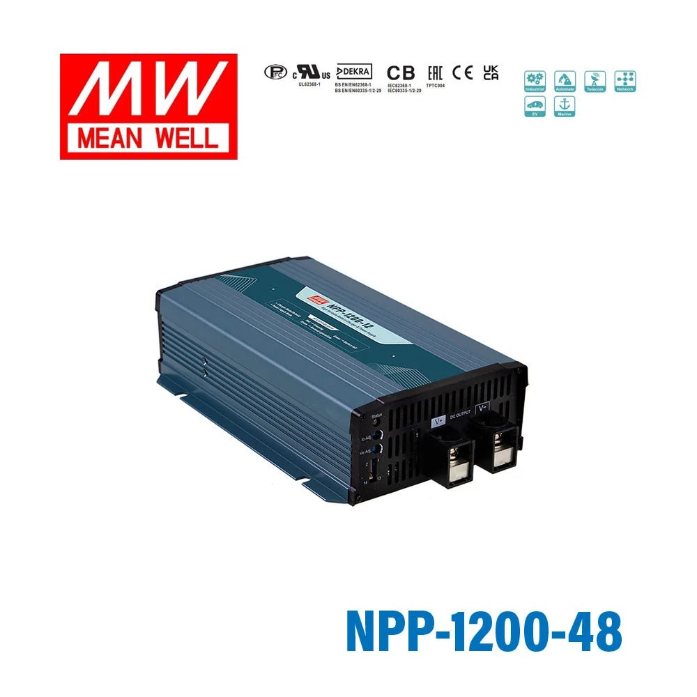 Mean Well NPP-1200-48 - Lead-Acid Battery Charger - 48V, 18A Max
