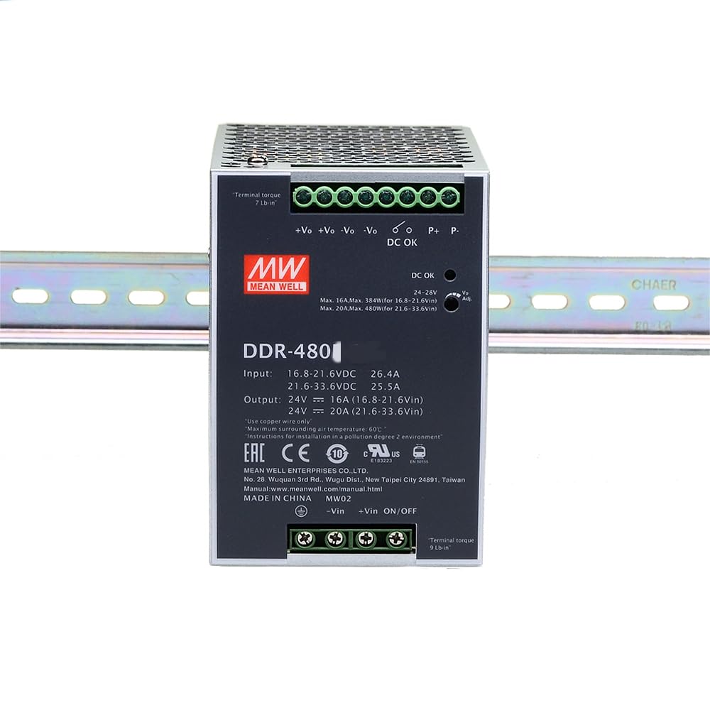 Mean Well DDR-480B-24 DC/DC Converter - 24 V - 20 A - 480 W (DDR-480B-24)