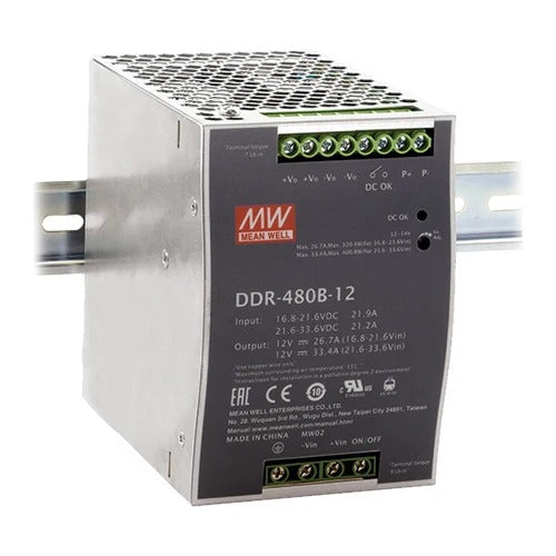Mean Well DDR-480B-24 DC/DC Converter - 24 V - 20 A - 480 W (DDR-480B-24)
