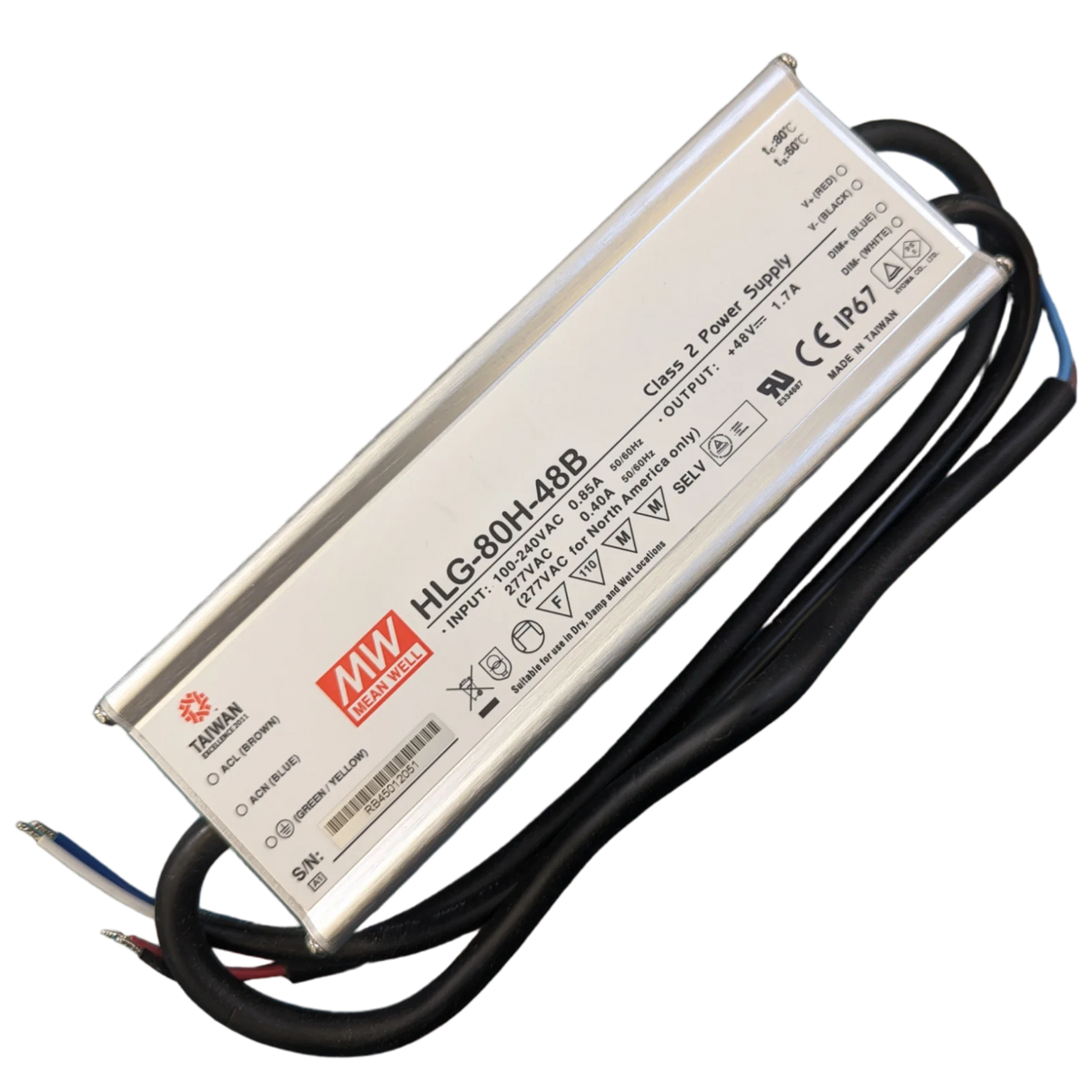 Meanwell HLG-80H-48B Power Supply 80W IP20 48V (HLG-80H-48B)
