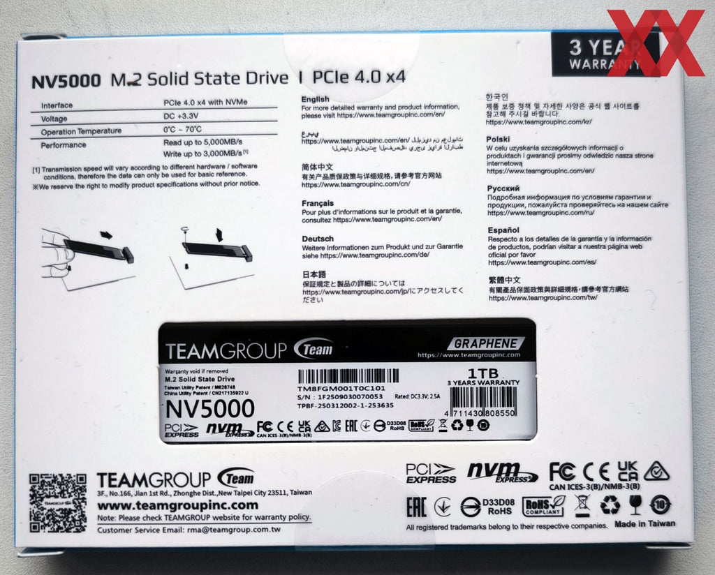 Teamgroup 1TB NV5000 M.2 PCIe 4.0 x4 SSD - TM8FGM001T0C101