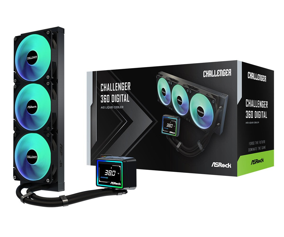 ASRock CPC Challenger 360 - CPU Water Cooler - 360 mm - ARGB - Black 90-ACLA36-BAAGA6