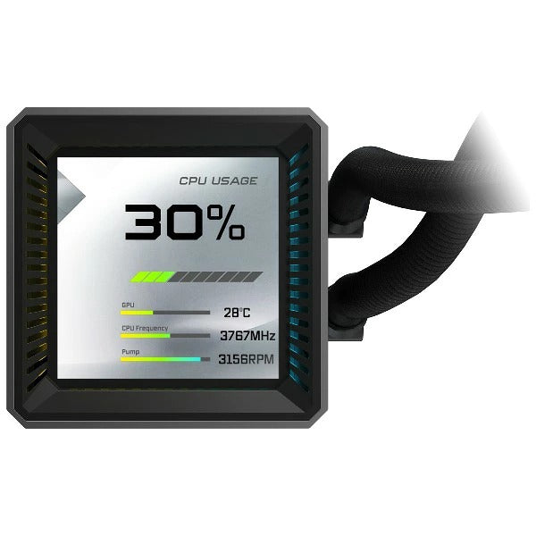 ASRock Steel Legend 360 LCDAIO Liquid Cooler - 3.4-Inch IPS LCD, AMD AM5/AM4, Intel LGA1851/1700 90-ASLA36-BAAGA5 4-Zoll-IPS-Farb-LCD-Display 3-phasigen 6-Slot 4-poligen
