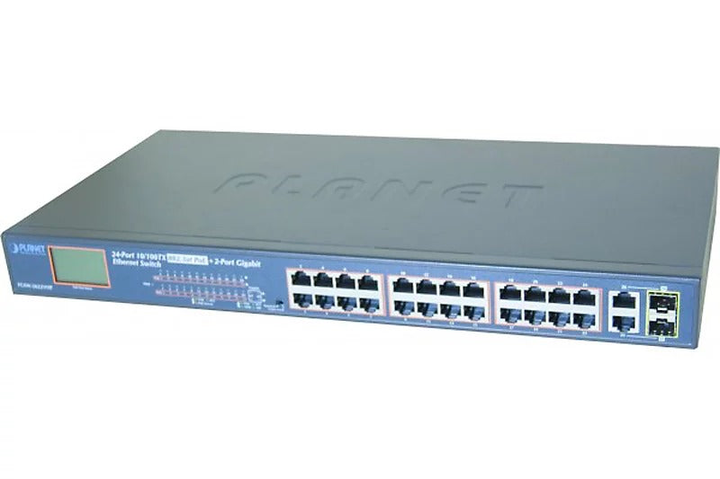 PLANET FGSW-2622VHP - Unmanaged Switch - 24 x 10/100 (PoE+) + 2 x Combo Gigabit SFP - Rack Mountable - PoE+ (FGSW-2622VHP)