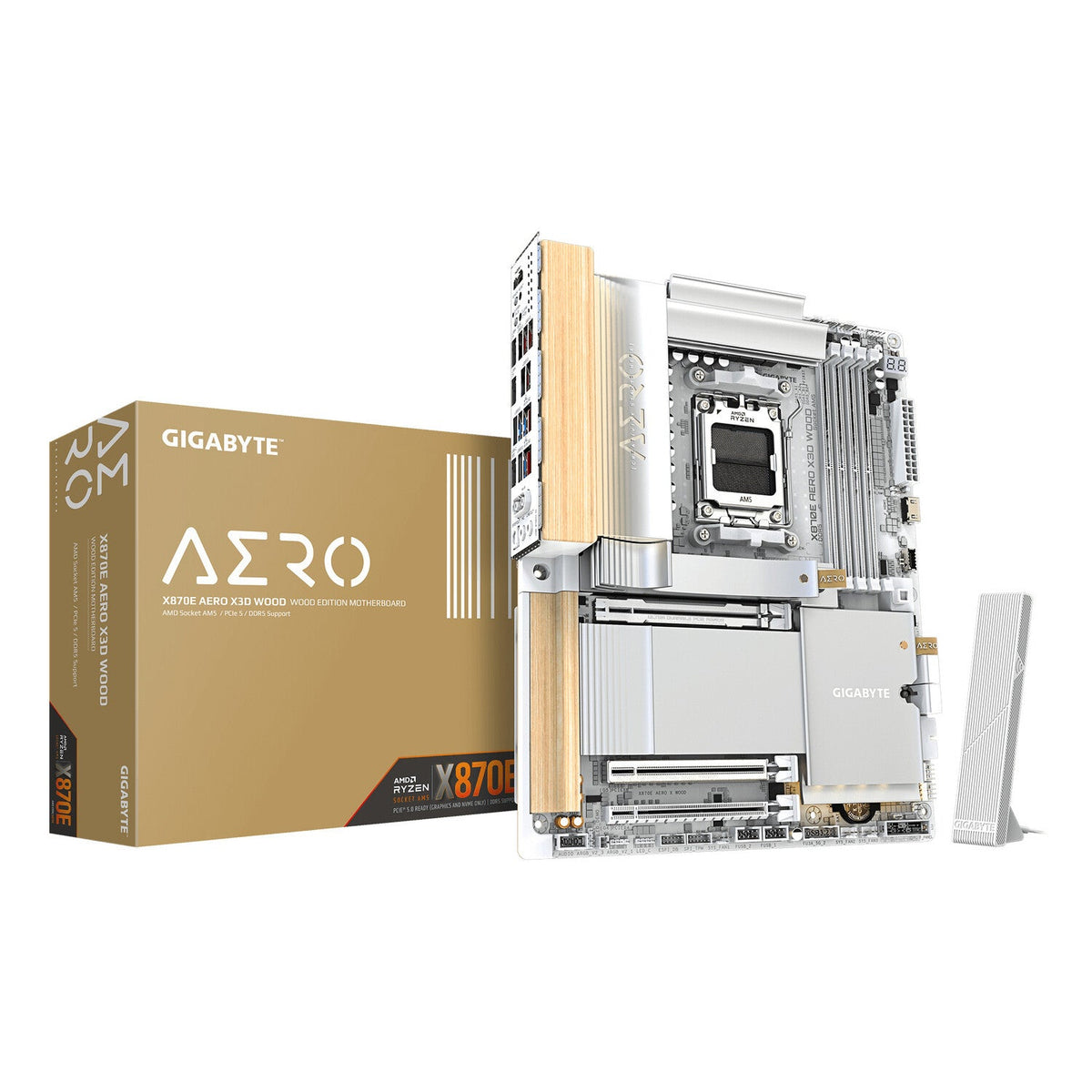 Gigabyte X870E AERO X WOOD AM5 ATX DDR5 Motherboard (X870E AERO X WOOD) Zen4