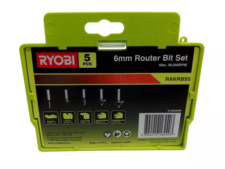 RYOBI Router Bit Set 5 Pieces 260 g 5132003828