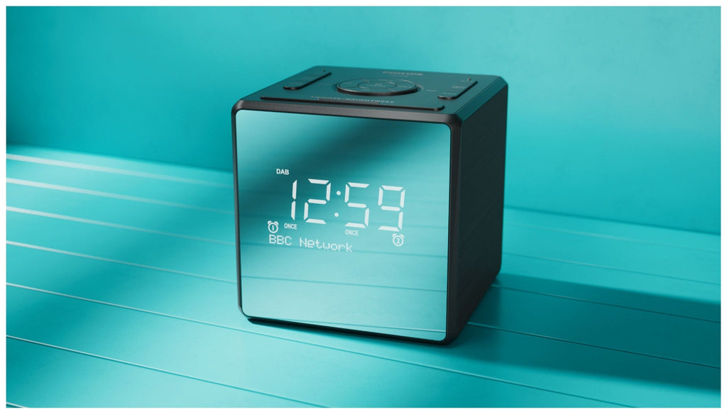 Philips TAR4600/10 Digital Radio Alarm Clock - DAB+/DAB/FM, USB Charging Port, LCD Display, Black