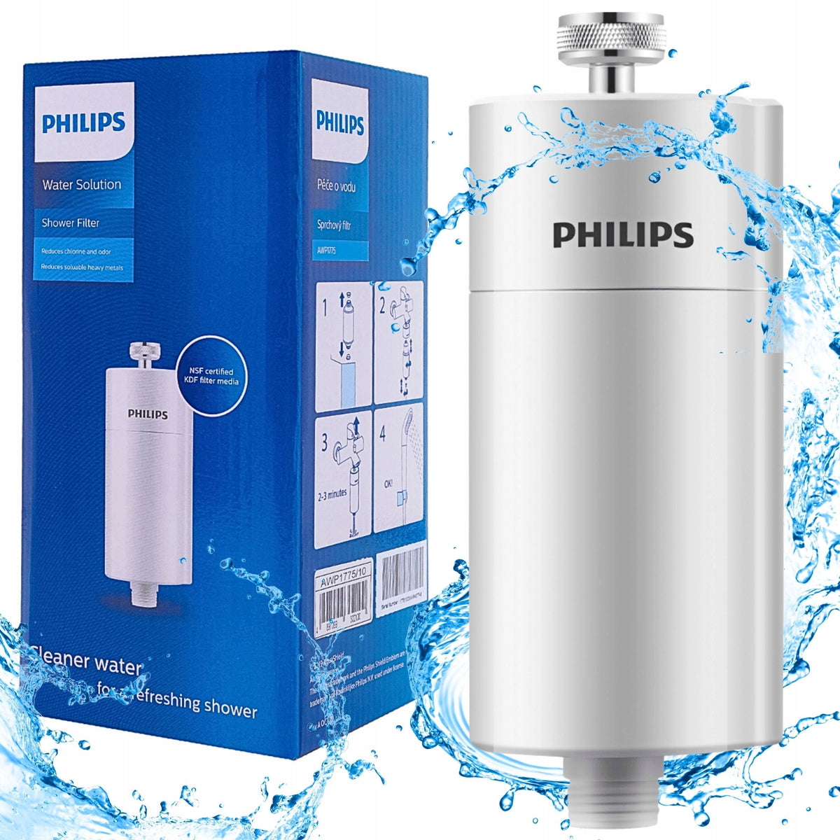 Philips Shower Filter AWP1775 Water Filter White
