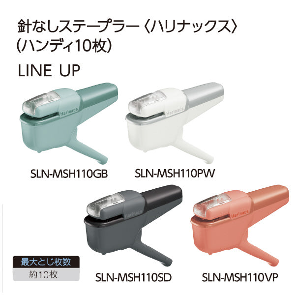 Kokuyo Stapleless Stapler Harinacs MEDIUM + Blue-Green (SLN-MSH110GB)