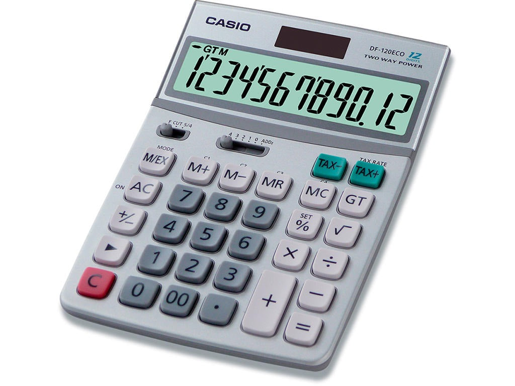 Casio DF-120ECO Desktop Calculator 12 Digits Solar Panel Battery