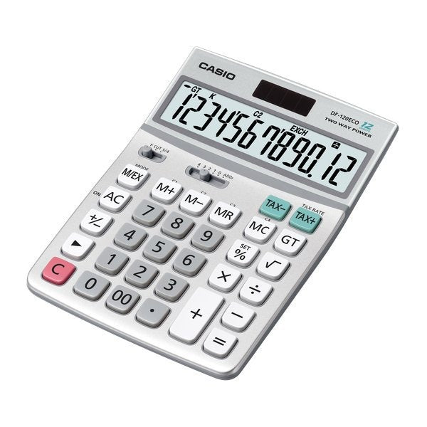 Casio DF-120ECO Desktop Calculator 12 Digits Solar Panel Battery