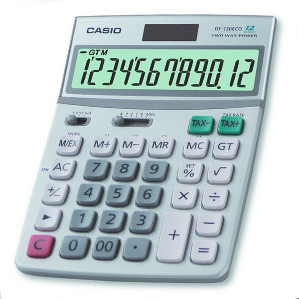Casio DF-120ECO Desktop Calculator 12 Digits Solar Panel Battery