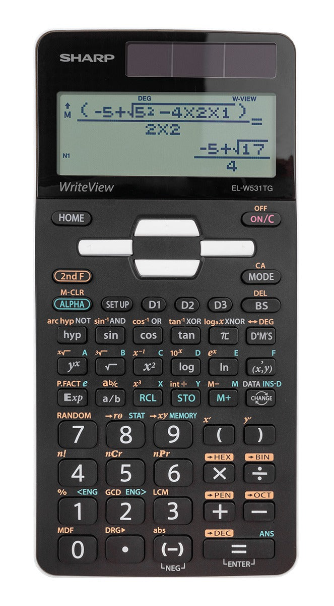 Sharp Pocket Calculator Black - White - ELW531TG-WH SH-ELW531TG